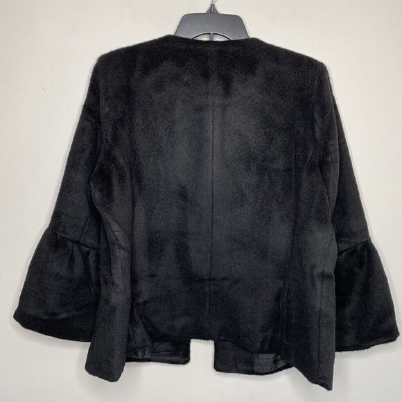 JESSICA LONDON Jacket Womens 14W Black Wool-Blend Bell Sleeve NEW Soft Plush - Picture 4 of 9